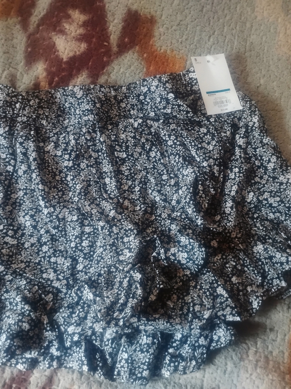 Black and White Floral Ruffle Skirt